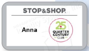 Stop & Shop White Quarter Century Club Badges